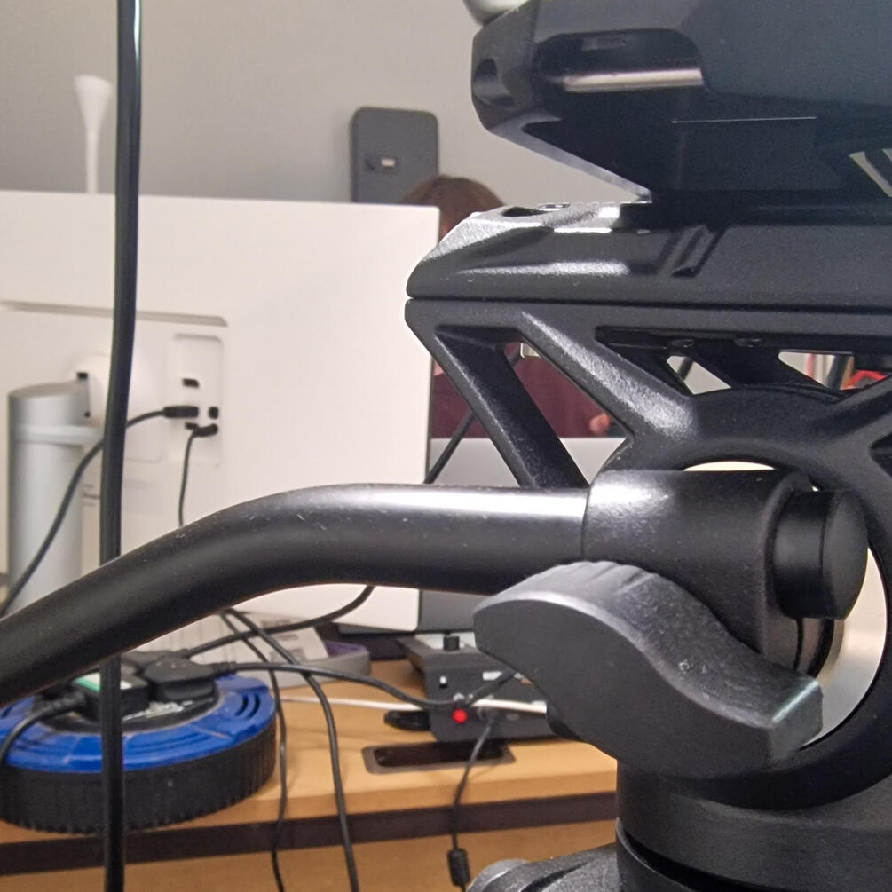 Max Reilly A nest of wires, screens and kit, Max is hiding in there somewhere.